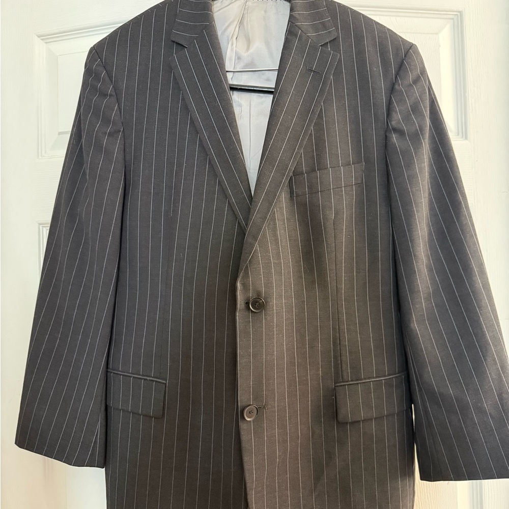 Boss Dark Gray Pinstripe Suit Jacket